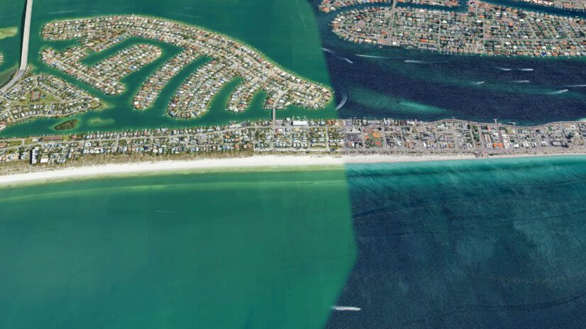 aerial image of Pass-a-Grille beach