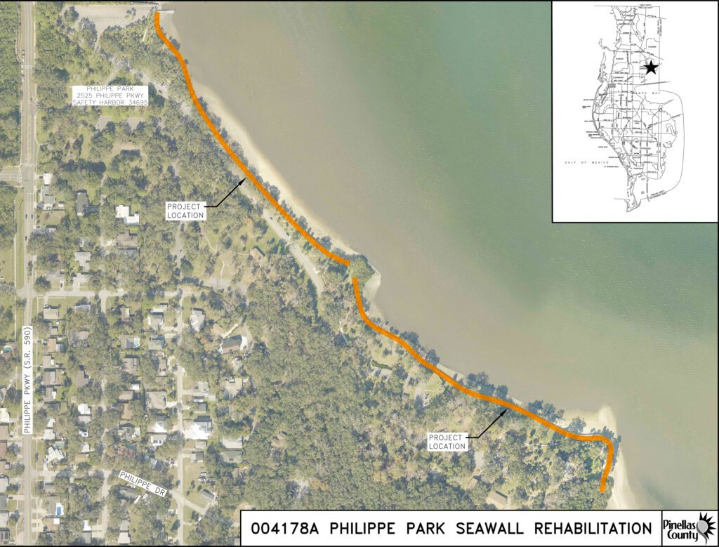 Philippe Park Seawall Rehab project map