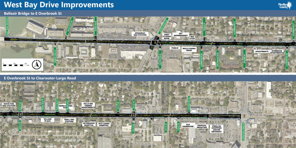 Preliminary engineering plans for the West Bay Drive Improvements project