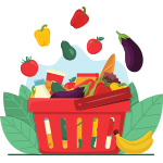 Grocery basket full of fruit