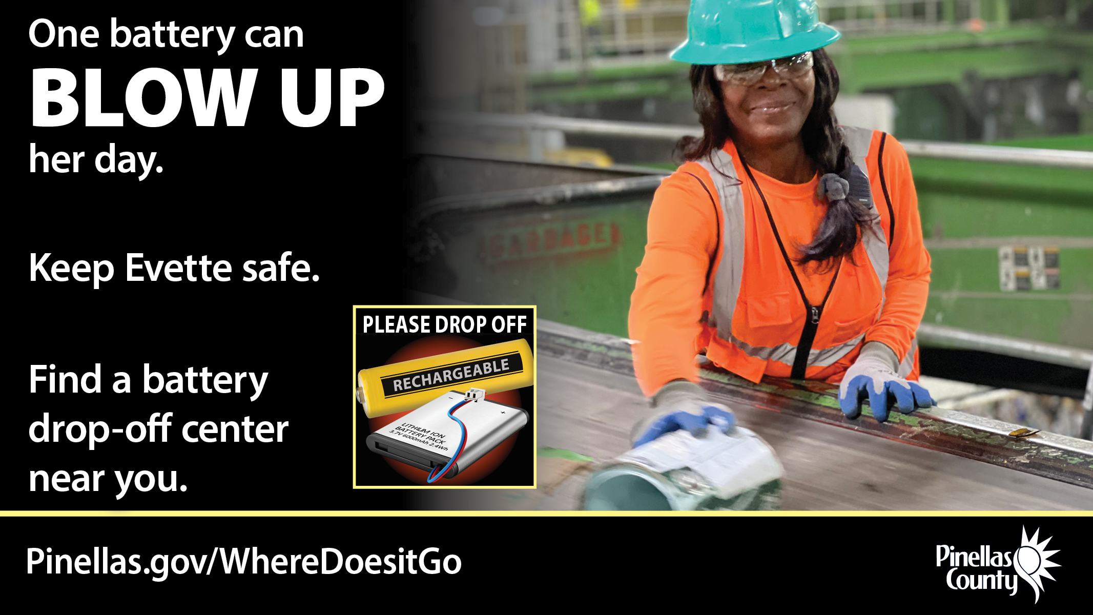 Solid Waste encourages residents to properly dispose of rechargeable  batteries to keep employees safe - Pinellas County