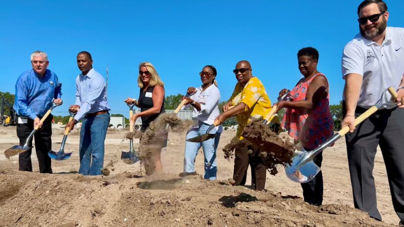 Pinellas County Commissioners join the Pinellas County Housing Authority and members of the Greater Ridgecrest community to break ground on 80 senior apartments.