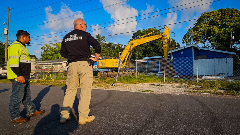 Code Enforcement at the Blue House demolition