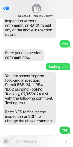 Schedule Inspection by Text Screenshot 4