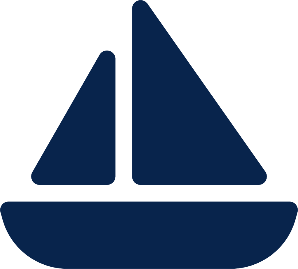 Navy blue sailboat icon