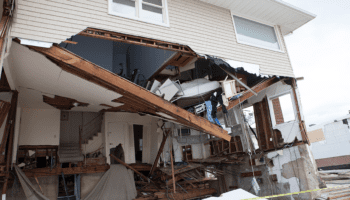 uninhabitable home damaged by a hurricane