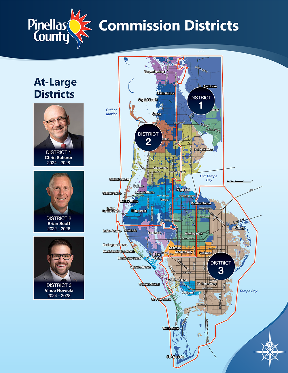 Pinellas County's three At-Large districts