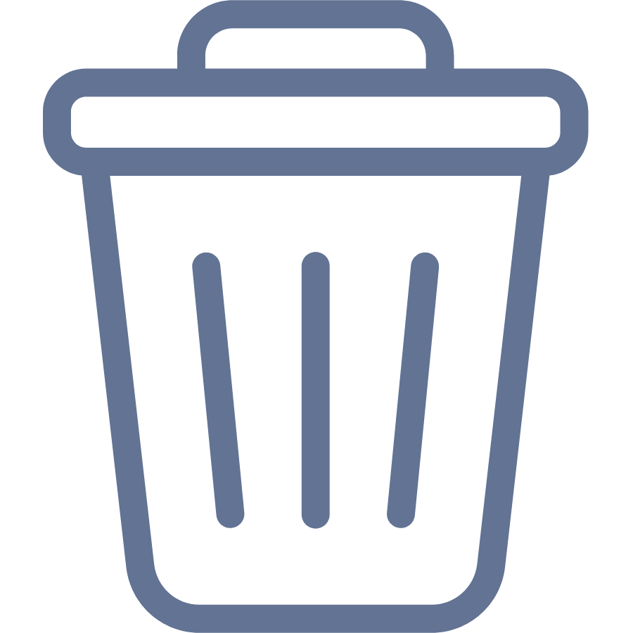 Icon of a trash can with lid