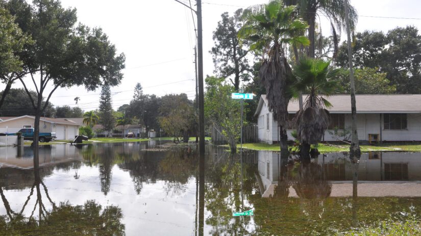 Flooded streets in Pinellas County, FL.