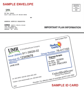 Sample envelope and ID card from UMR