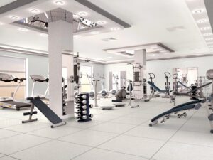 Modern gym with workout equipment