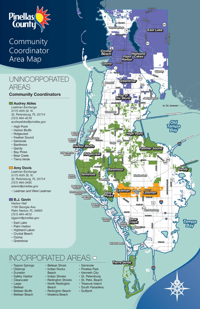 areas that each community coordinator represent