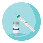 Flu vaccine shot and vial