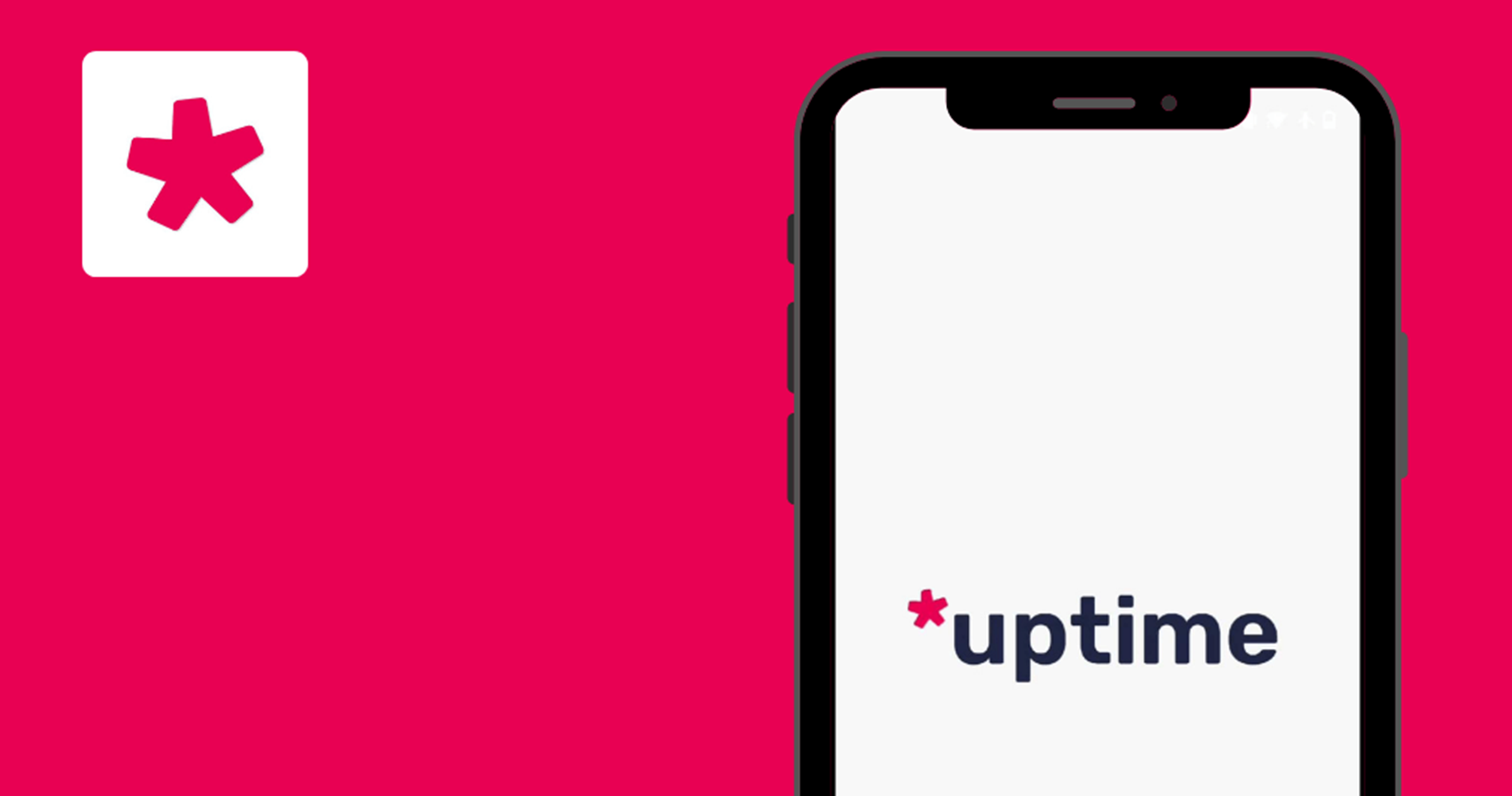 Uptime logo on a blank cell phone screen