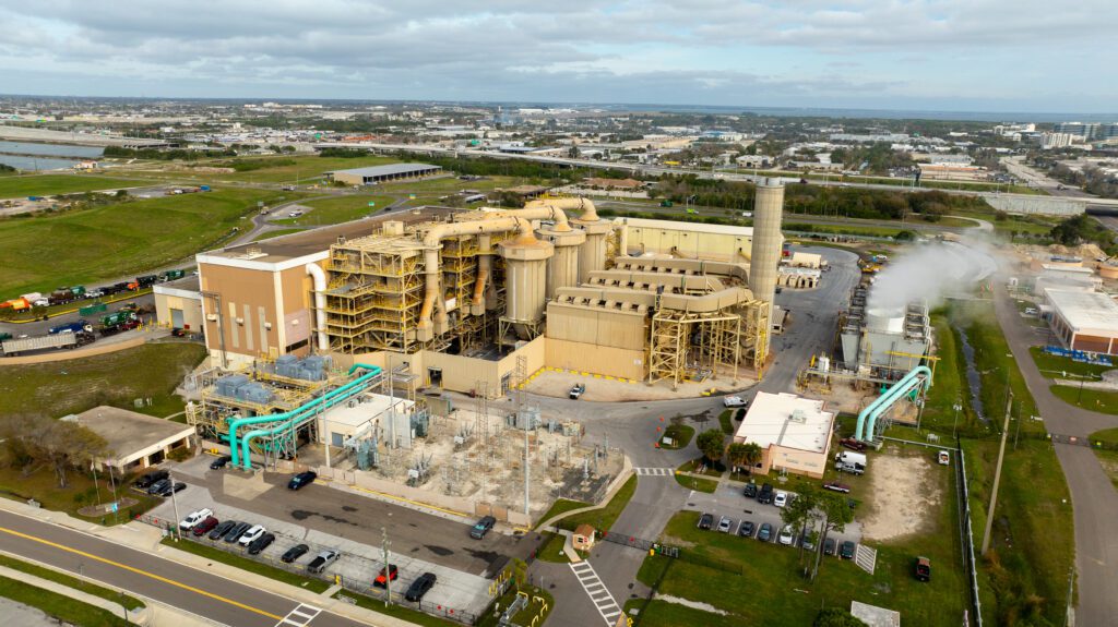 Aerial image of Solid Waste's Waste-to-Energy facility. 