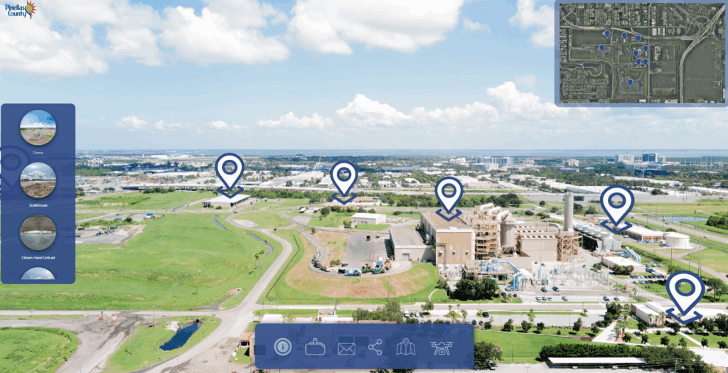 Screenshot of the homepage of the Solid Waste Disposal Complex's virtual tour.
