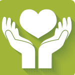 open hands holding a heart