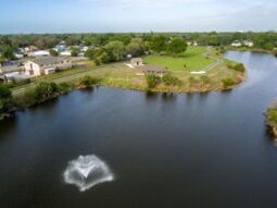 Aerial view of Dansville Park water feature.