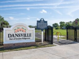 Dansville Park entrance and sign.