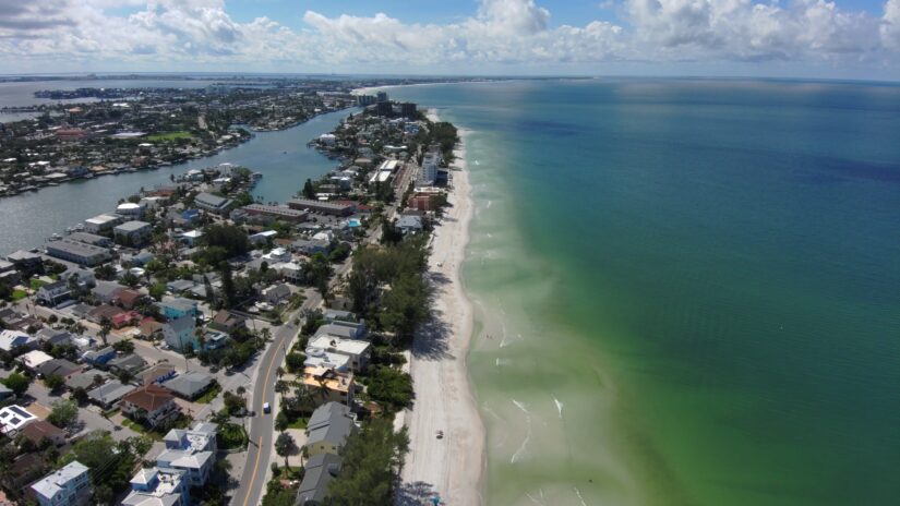 Sunset Beach aerial photo showing erosion