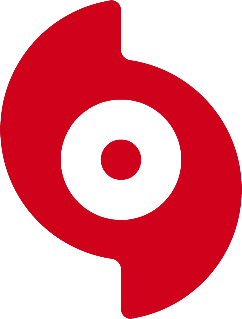 Red hurricane symbol icon
