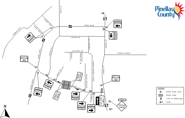 Proposed maintenance of traffic during construction of the Shore Drive bridge