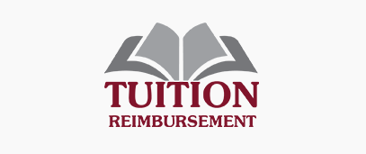 Tuition reimbursement with open book icon