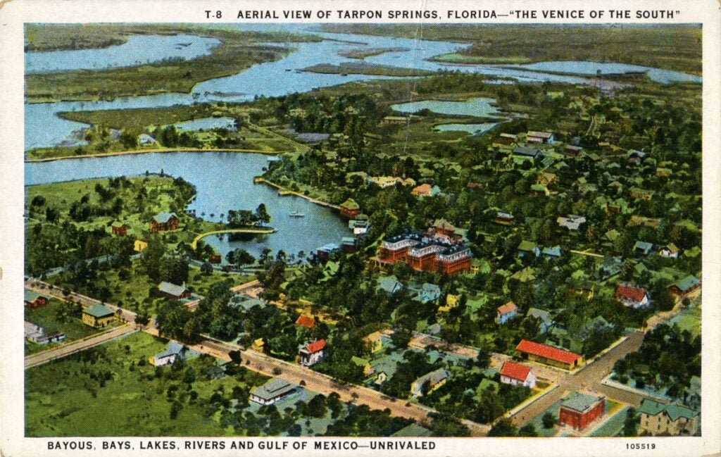 Aerial view of Tarpon Springs, Florida, 1925 (Courtesy of Florida Memory)