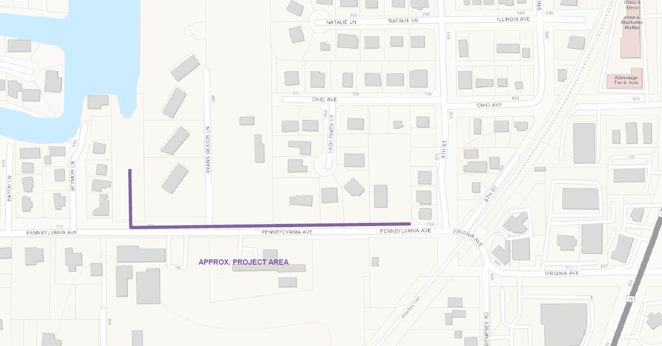 Bee Branch Outfall project location map