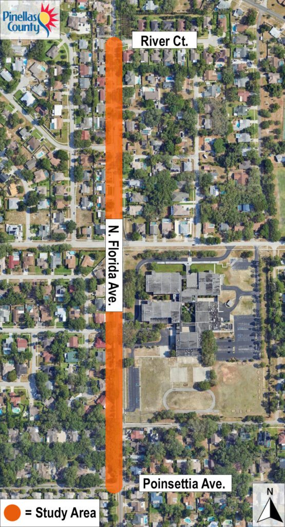 map of N. Florida Avenue (River Ct. to Poinsettia Ave)
